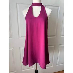Olivaceous Burgundy Halter Mini Dress Size S Minimalist Chic Cocktail Prom